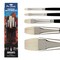 Creative Mark Pro Stroke Premium White Chungking Hog Bristle Artist Paint Brush - Brights Set of 5 - Natural Bristle Brush w/ Soft Touch Handle for Oils, Watercolors, Acrylics, Alkyds, Caseins
